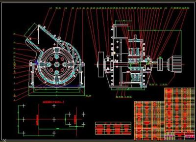 PCB锤式破碎机图纸