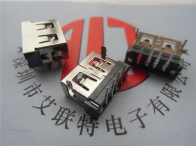 USB 10.6/一字型胶芯 AF 母座90度插板-鱼叉